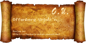 Offenberg Urbán névjegykártya